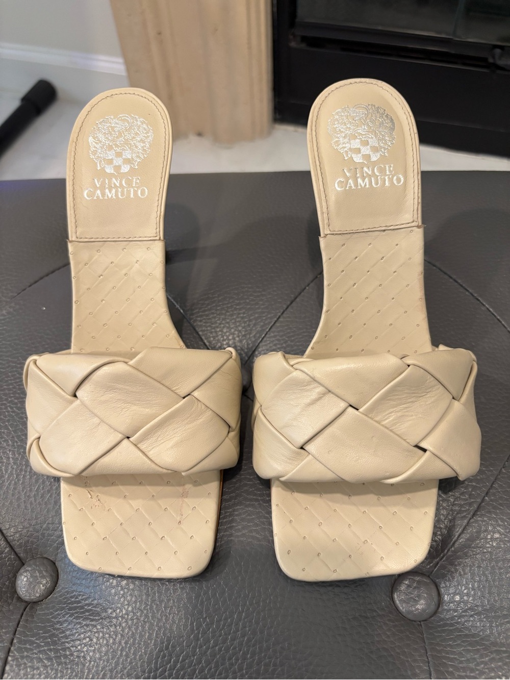 Vince Camuto Women's Braided Slide Sandals - Beige